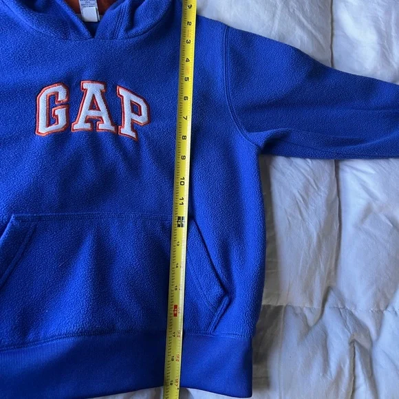 Gap Kids XS (4–5) Fleece Hoodie Royal Blue w/ Orange Hood - Picture 6 of 10